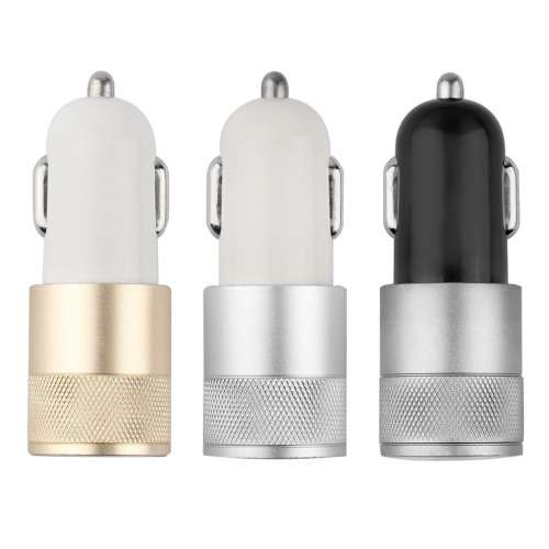 FANTASTIC PRICE!!  USB Car Charger 12v24v 2.1A 1.0A Aluminium dual usb 2-port SILVER GOLD BLACK