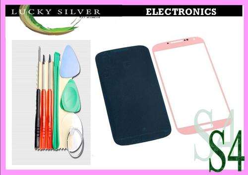 Samsung Galaxy S4 i9500 Front Outer Glass Lens Screen with pre-cut Adhesive Pink
