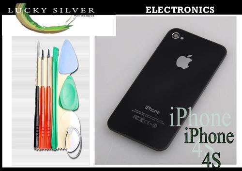Apple iPhone 4S Glass Rear Back Cover Housing Case Black