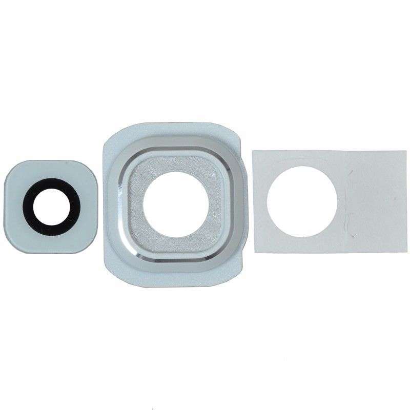 White Camera Glass Lens Cover + Adhesive for Samsung Galaxy S6 Edge