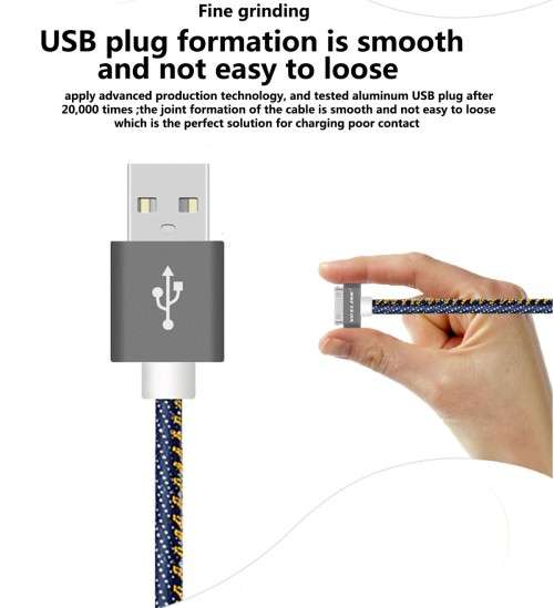 FANTASTIC PRICE!!VOXLINK Denim 30Pin USB Cable2M Data Transmission Charger cable Apple4 4siPad2 3 4