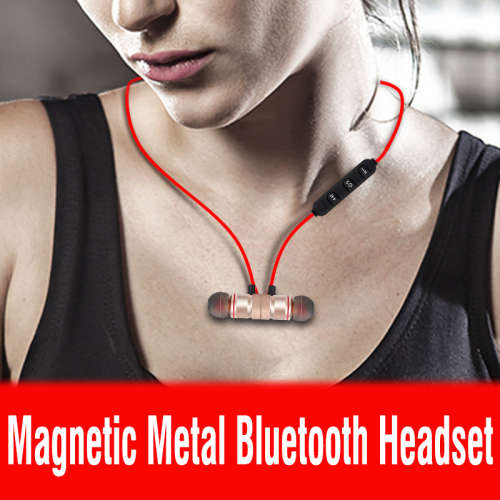 Metal Magnetic Bluetooth 4.1 Stereo Sports Wireless Handsfree Earphones