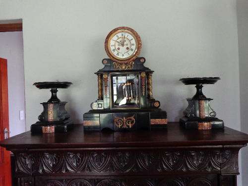 Antique French Marble Mantleclock set