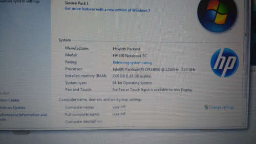 HP630 Laptop - Pentium 2.1GHz
