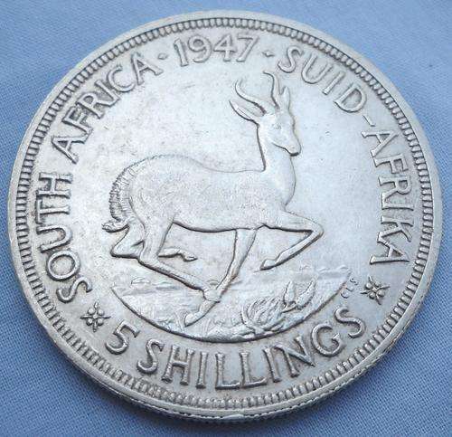 1947 GEORGE VI South African 5 Shillings Crown