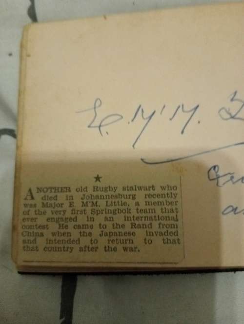 1891 Springboks,rugby player, original autograph,E MM Little