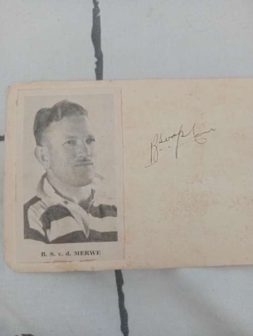Hennie Muller,`Windhond`legendary Springbok original autograph