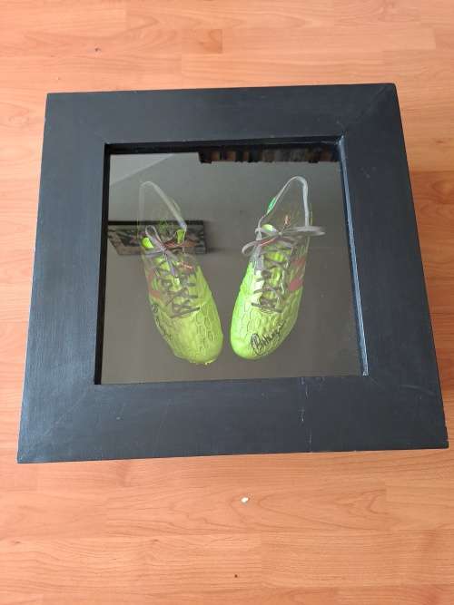 7s Springbok Ryan Oosthuizen, rugby boots signed,framed