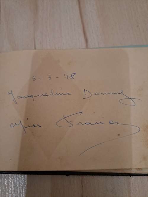 Miss France 1948, Jaqueline Donny original autograph times 2