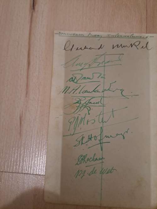 9x original autographs, Springboks of 1920s and 30 s