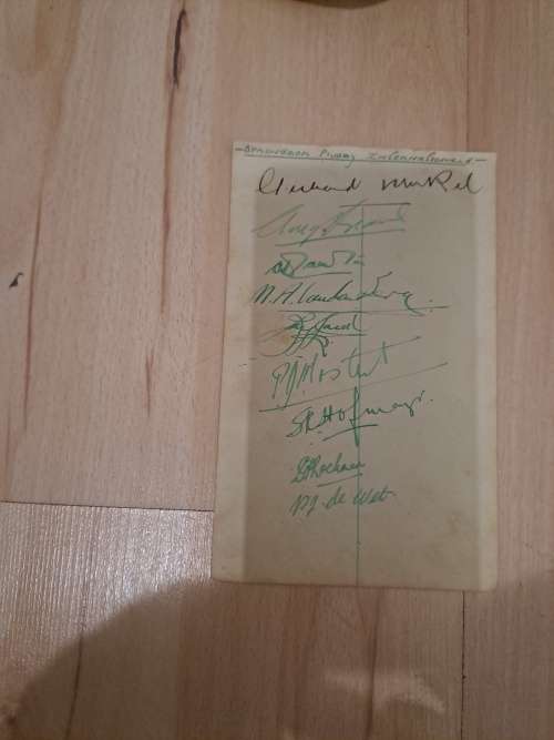 9x original autographs, Springboks of 1920s and 30 s