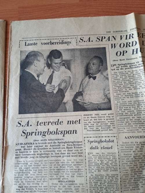 Oosterlig ,17April 1956,Springbok touring side photos