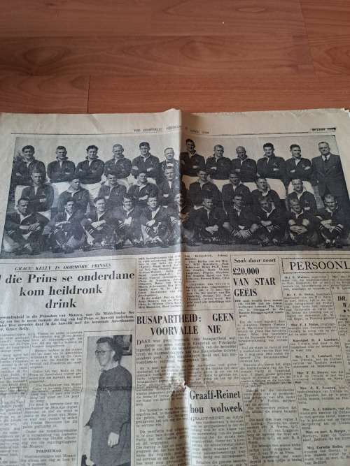 Oosterlig ,17April 1956,Springbok touring side photos