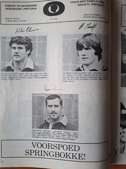 Springbokke vs Frankryk,1980(NTRU 80 jaar)46 bladsye