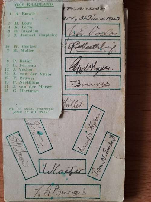 Wes Kaap teen Oos Kaap rugby,3q Julie 1943