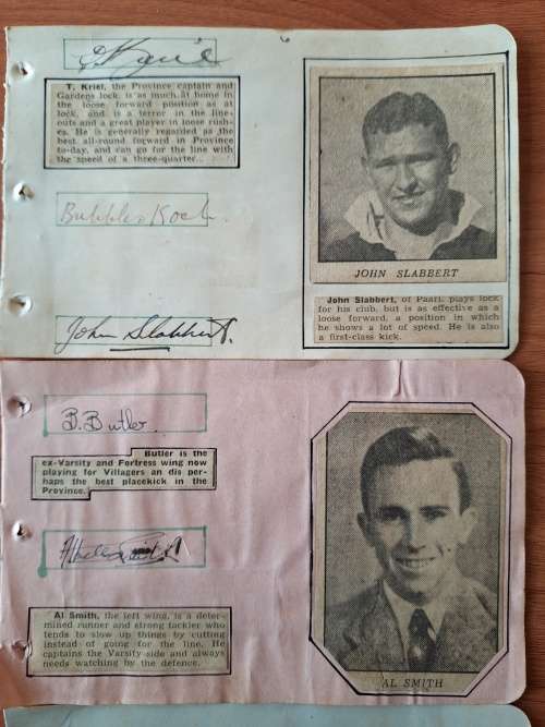 10 Western Province rugby players of 1940 s ,original autographs
