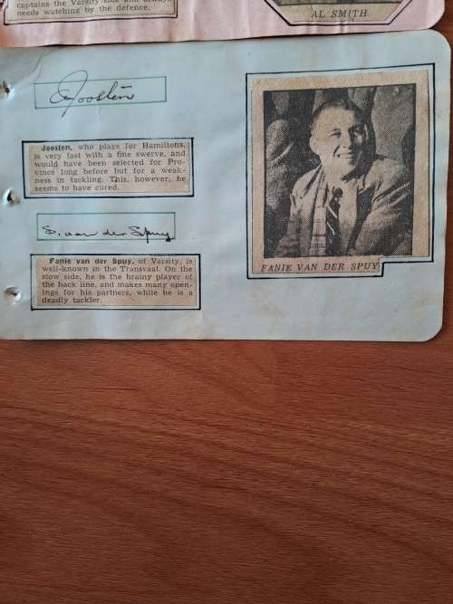 10 Western Province rugby players of 1940 s ,original autographs