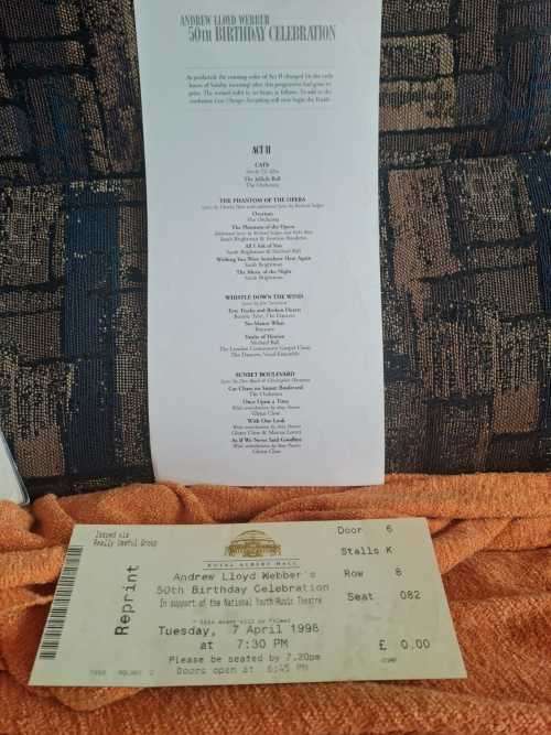 Andrew Lloyd Webber 50th Birthday with original autograph, 32 pages