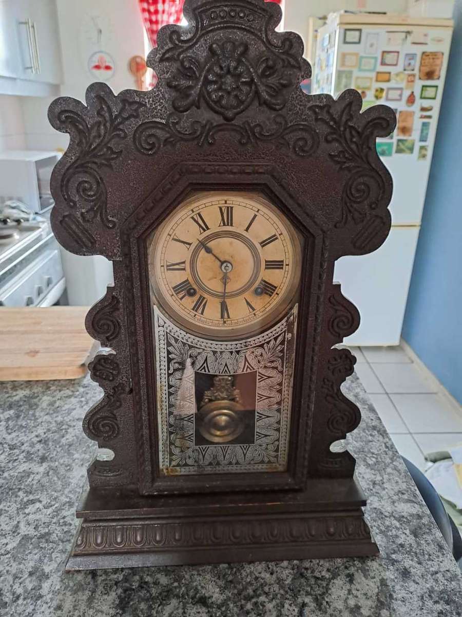 Antique Ansonia `Kenmore` 8 day Parlor Mantle Chime Clock 1898/1901 working condition