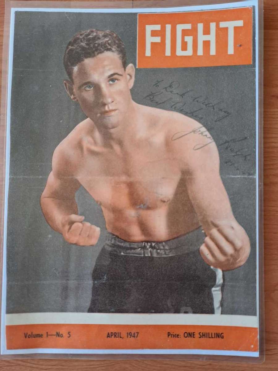 SA Boks Kampioen Johnny Ralph(oorspronklike handtekening) gelamineerd