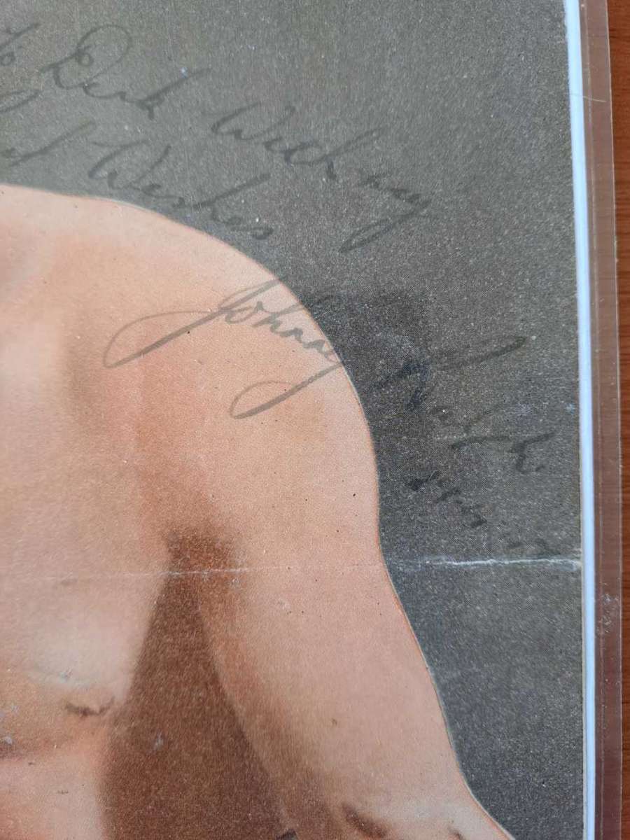 SA Boks Kampioen Johnny Ralph(oorspronklike handtekening) gelamineerd