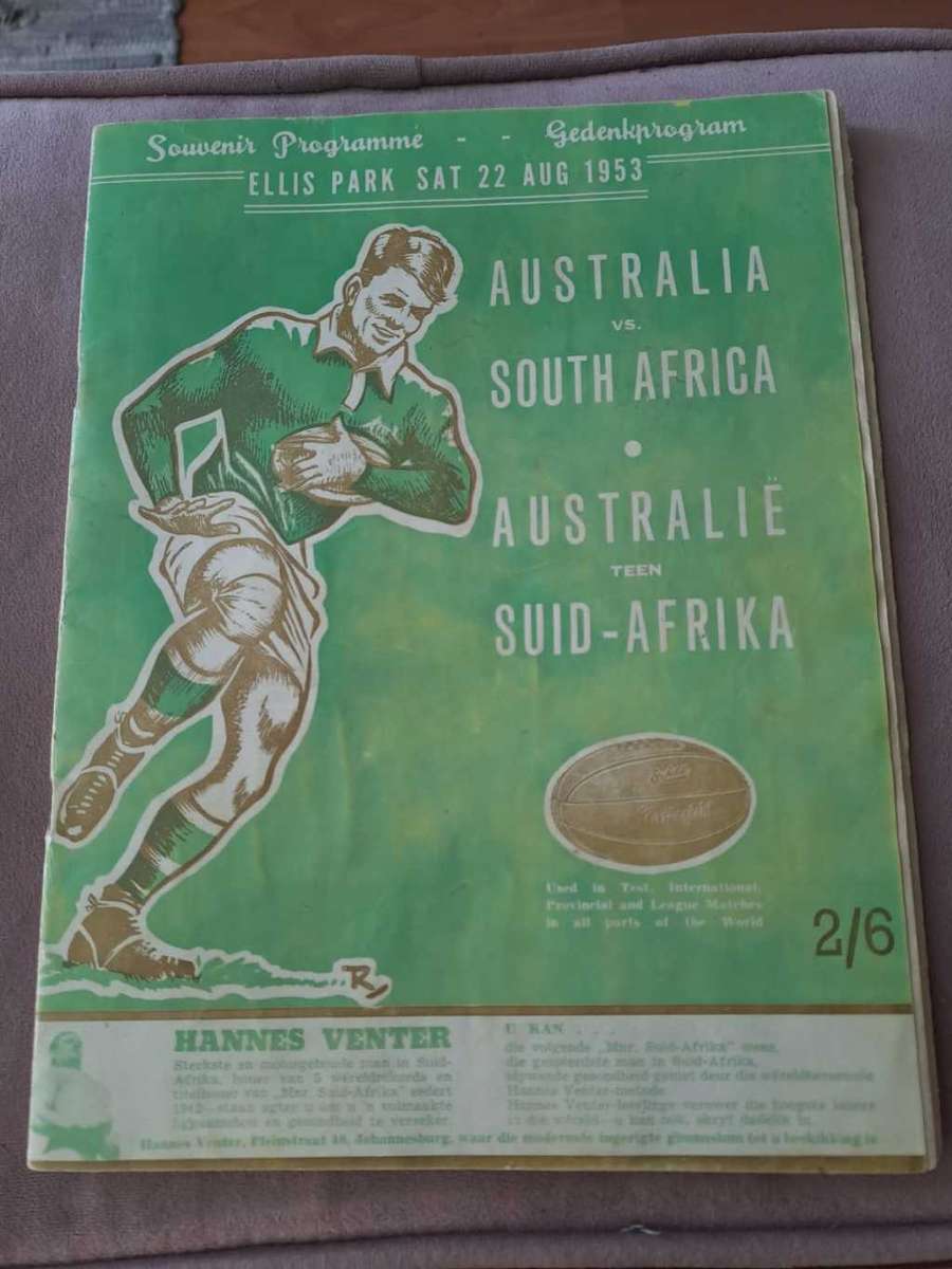 SA vs Australia, Souvenir Program Rugby Test 22 August 1953, 36 pages