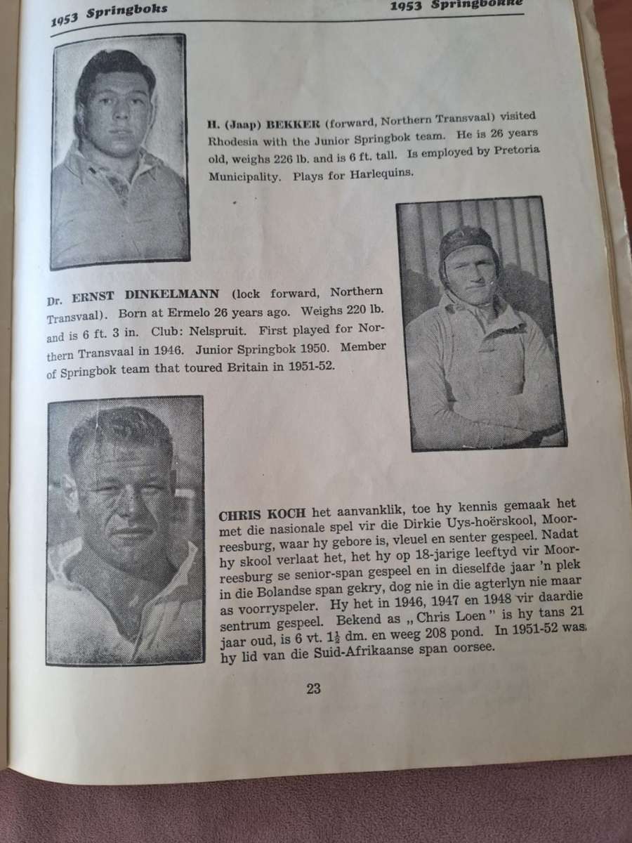 SA vs Australia, Souvenir Program Rugby Test 22 August 1953, 36 pages