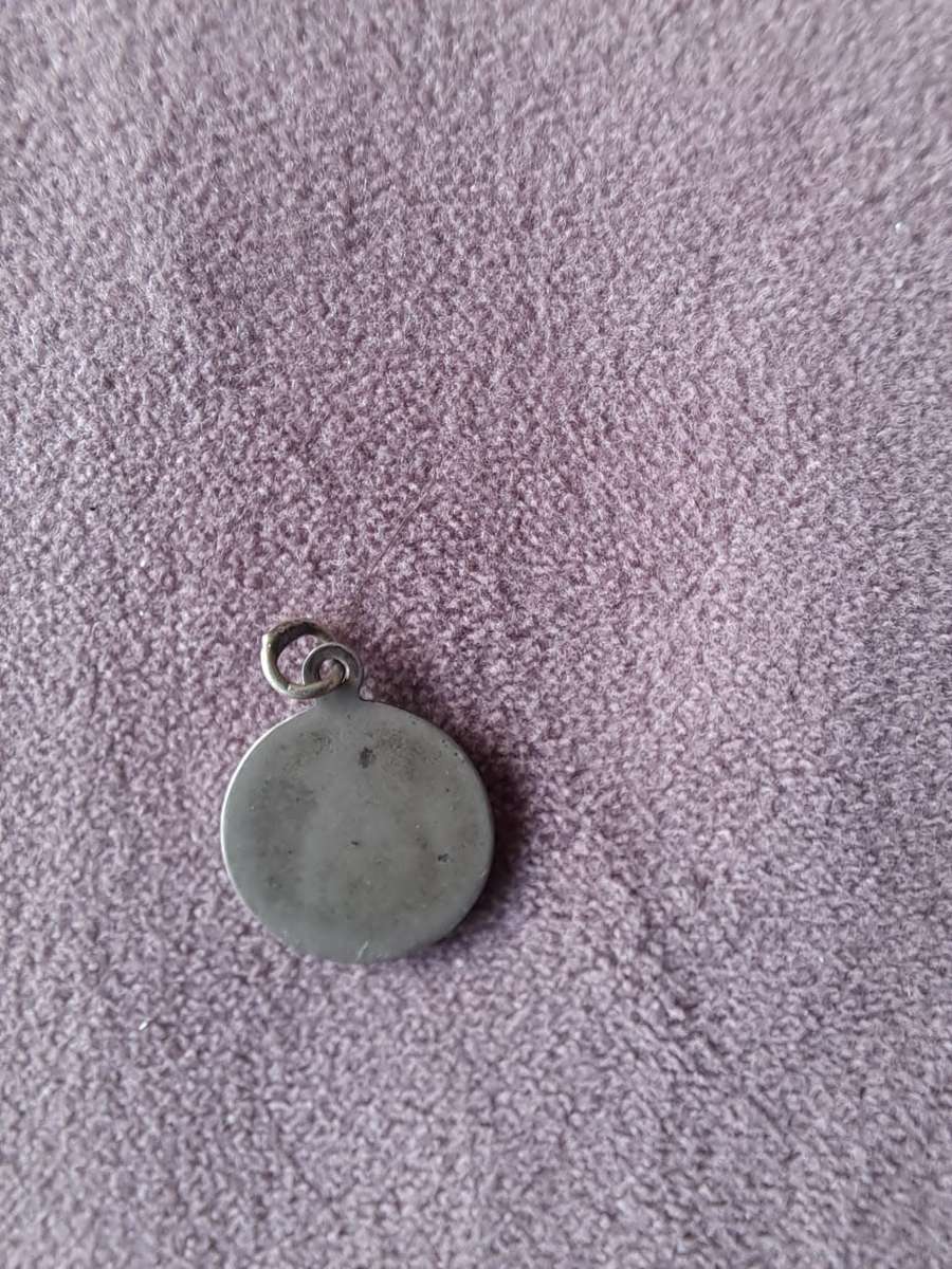 Weeping Angel of Amiens, antique French sterling silver Memento Mori pendant