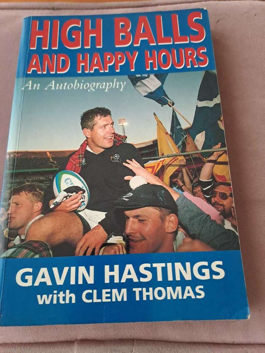 Gavin Hasting, Scotland fullback autobiography, signed, 224 pages