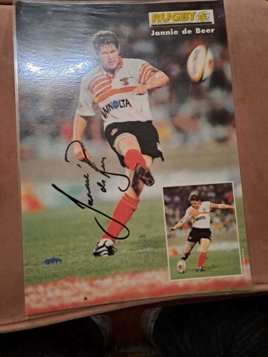 Rugby, Jannie de Beer original signature(Laminated)
