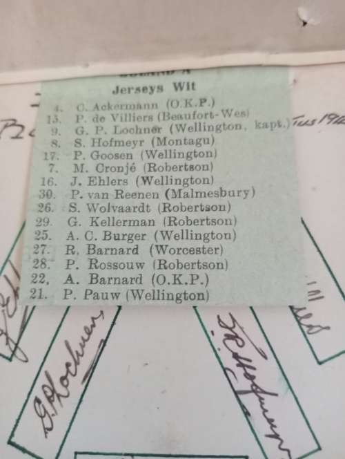 Boland rugby team 1943