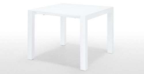 SQUARE EXTENDING DINING TABLE - BRAMANTE in White Gloss - MADE Furniture