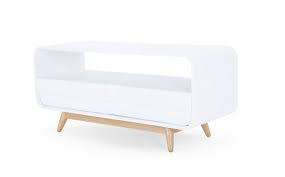 COFFEE TABLE with Two Drawers - ESME in White & Ash - MADE FURNITURE