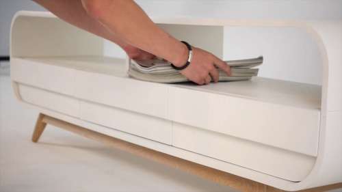 MEDIA UNIT - ESME Compact in White & Ash - MADE FURNITURE