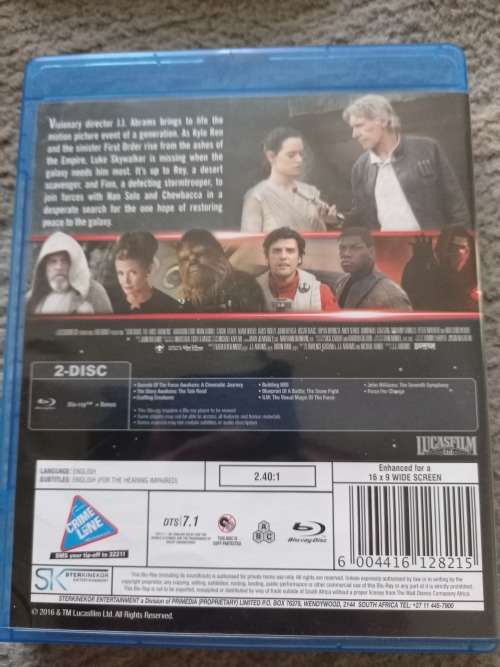 Star Wars The Force Awakens (Blu Ray)
