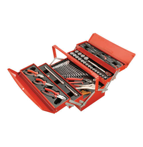 BRAND NEW! - Master Craft 57 piece Chrome Vanadium tool kit in Metal Cantilever Tool Box