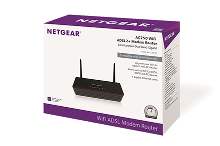 D6000  AC750 WiFi Modem Router - 802.11ac Dual Band Gigabit