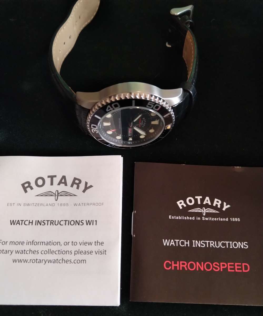ROTARY Mens watch Rare Luminous Day & Date Chronospeed