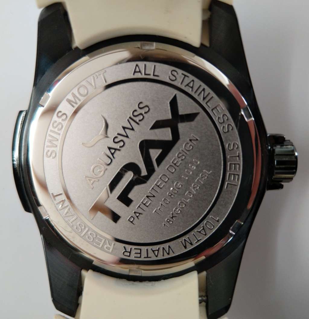 AQUASWISS Men`s Trax Two tone BLACK/IVORY Chronograph Swiss Watch