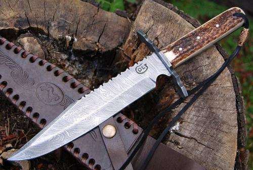 Colt Handmade Custom Damascus Marine Bowie Knife