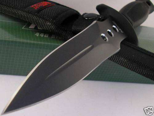 Mtech Black Double Edge Boot Dagger w/Sheath Knife