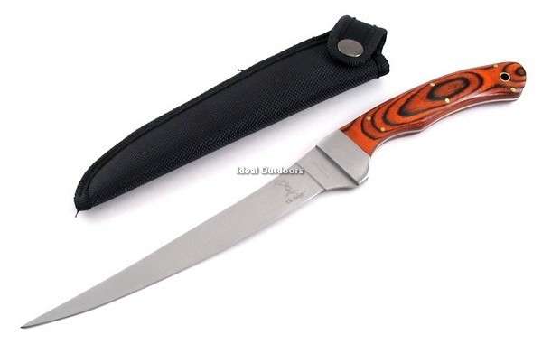Elk Ridge Fillet Full Tang Laminated Wood Handles Knife