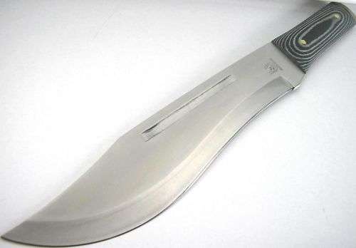 Rough Rider Lrg Bowie Hunter Black Micarta Handle Knife