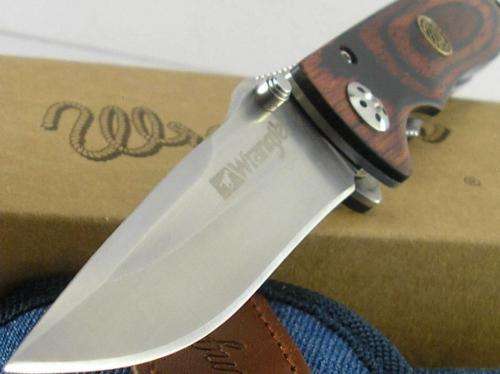 Wrangler Oak Creek Linerlock Pakkawood Knife + Sheath