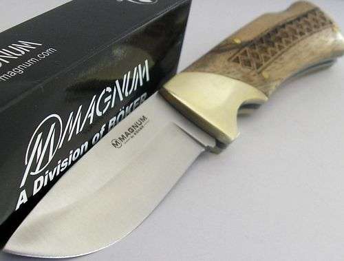 Boker Magnum Large Lockback Woodcraft Handle Knife