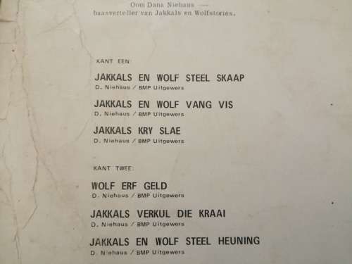Oom Dana Niehaus vertel Jakkals en Wolf stories LP