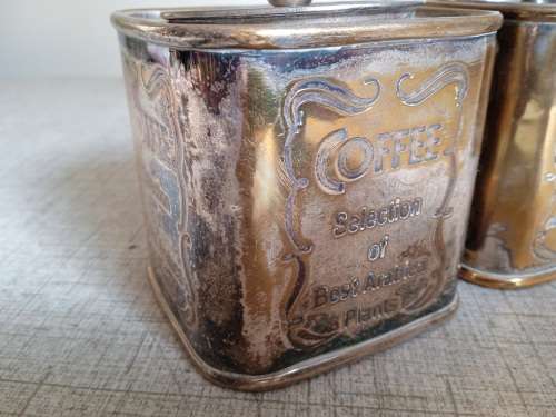 Small tea, coffee and sugar tins