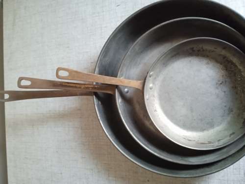 3 x Vintage Copper and brass pans for decoration