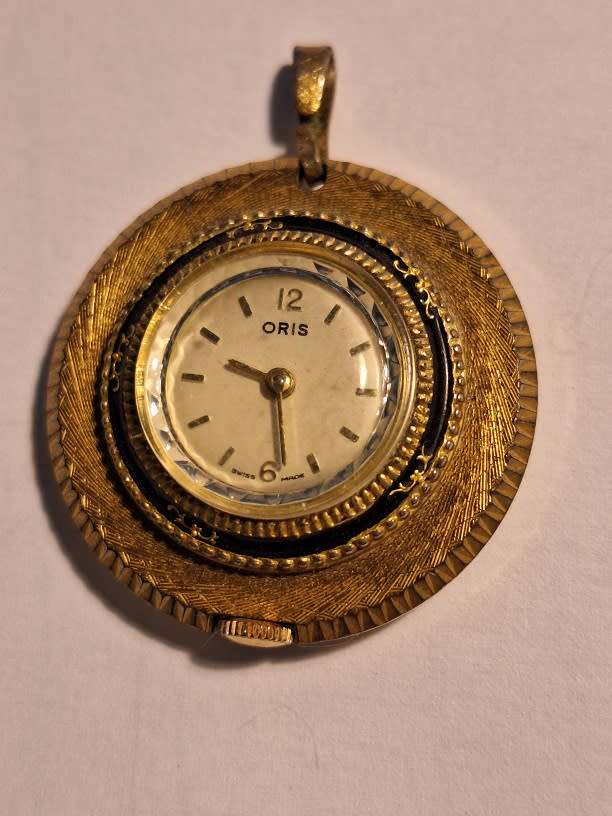 1950/60s Oris enameled pendant watch
