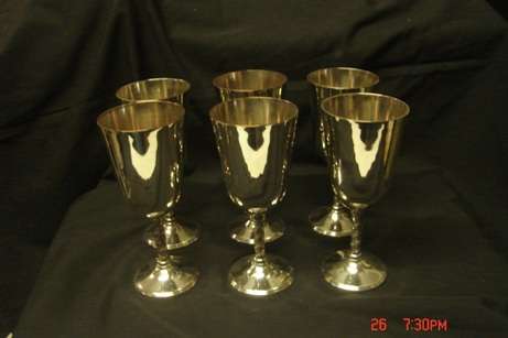 6 STUNNING SILVER PLATED GOBLETS